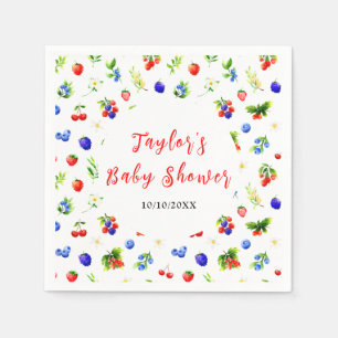 Summer Mixed Berries Baby Shower Napkin