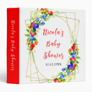 Summer Mixed Berries Baby Shower Photo Album Binder