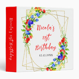 Summer Mixed Berries Birthday Party Photo Album Binder
