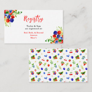 Summer Mixed Berries Wedding Registry Enclosure Card