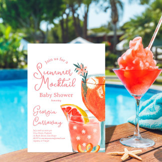 Summer Mocktails Baby Shower Invitation