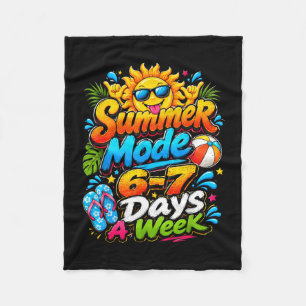 Summer mode 6-7 days a week funny summer vacation fleece blanket