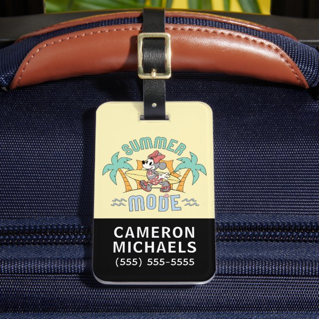 Summer Mode Minnie Mouse Luggage Tag (Front Insitu 2)