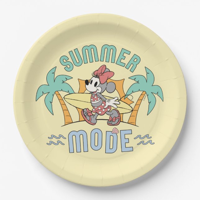 Summer Mode Minnie Mouse Paper Plate (Front)