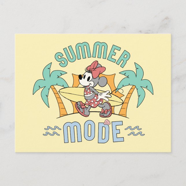 Summer Mode Minnie Mouse Postcard (Front)