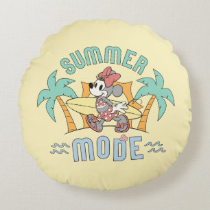 Summer Mode Minnie Mouse Round Pillow