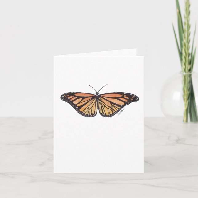 Summer Monarch Folded Note Card (Front)
