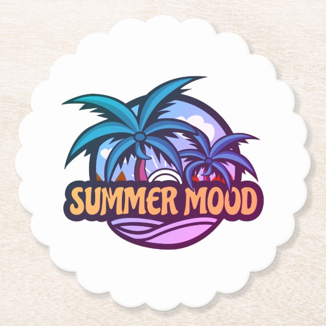 Summer Mood Paper Coaster (Front)