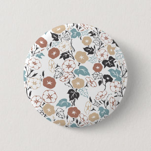 Summer Morning Glory Garden 2 Inch Round Button