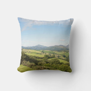 Summer morning the Conwy Valley Postcard Throw Pillow