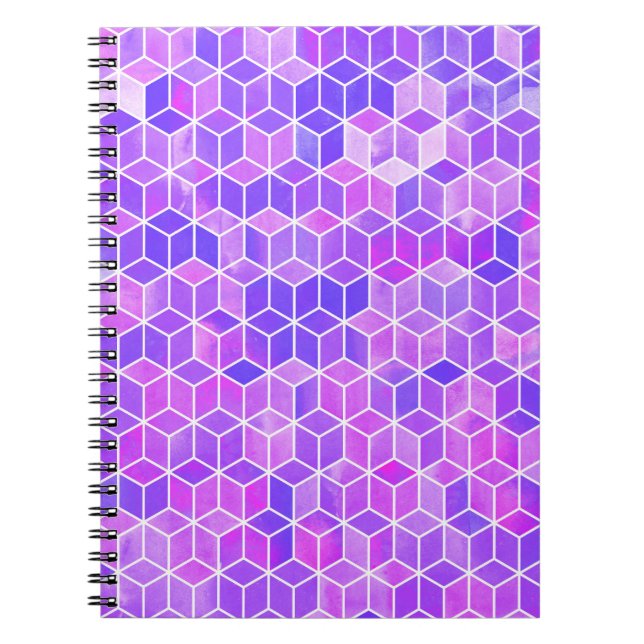 Summer Mosaic: Watercolor Cube Fusion Notebook (Front)