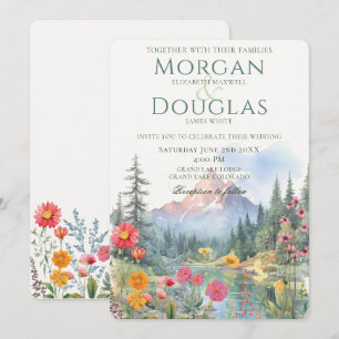 Summer Mountains and Stream Wedding Invitation