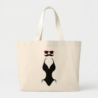 Summer Moustache Large Tote Bag