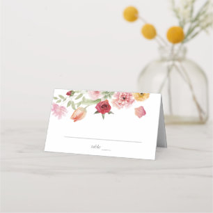 Summer Multi Color Floral Place Card