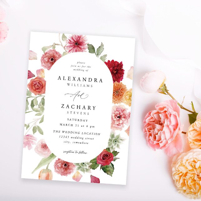 Summer Multi Colour Floral Wedding 2 Invitation (Creator Uploaded)
