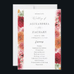 Summer Multi Colour Floral Wedding Program<br><div class="desc">Invite your guests into your wedding with your beautiful Wedding ceremony Summer Multi Colour Floral Wedding Ceremony Programs. Made with hand painted pink, orange, and red watercolor florals. Spring Weddings, Boho Weddings, and Summer Weddings are a great fit for this invite. It's easy to create your wedding ceremony program with...</div>