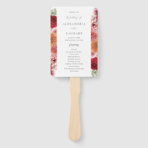 Summer Multi Colour Floral Wedding Program Hand Fan