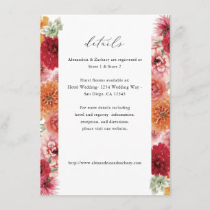 Summer Multi Colour Florals Details Enclosure Card