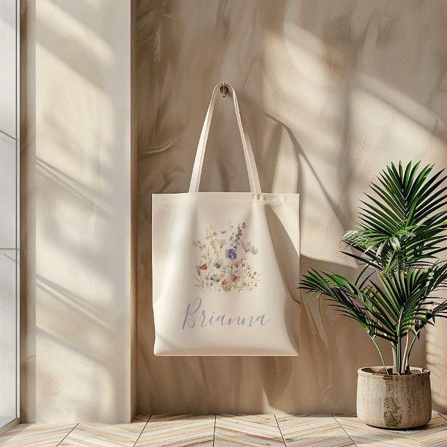 Summer Multicolor Wildflower Bridesmaid Tote Bag (Creator Uploaded)