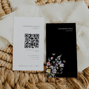 Summer Multicolor Wildflower Consultant Qr Code Business Card
