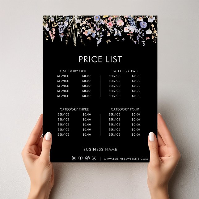 Summer Multicolor Wildflower Formal Price List (Creator Uploaded)