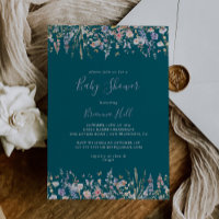 Summer Multicolor Wildflower Green Baby Shower