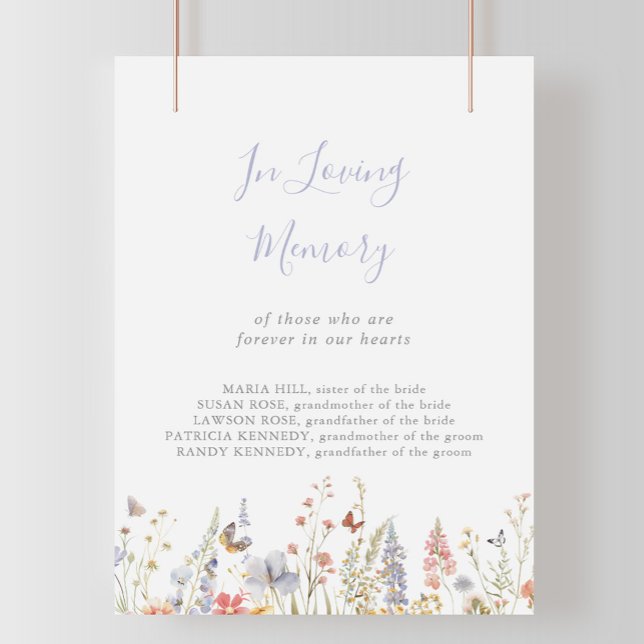 Summer Multicolor Wildflower In Loving Memory Sign (Creator Uploaded)