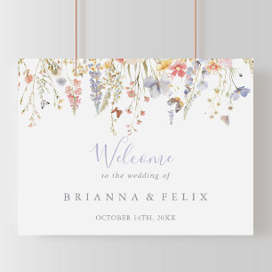 Summer Multicolor Wildflower Wedding Welcome Sign