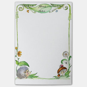 Summer Nature  hedgehog and mushroom ink drawing Post-it Notes