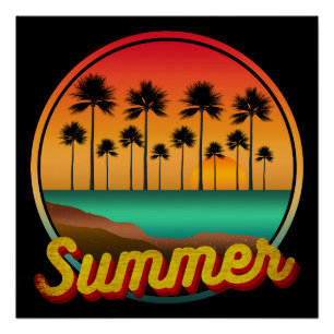 summer nature sunset poster