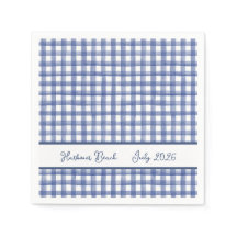 Summer Nautical Blue Gingham, Chequered July 4th