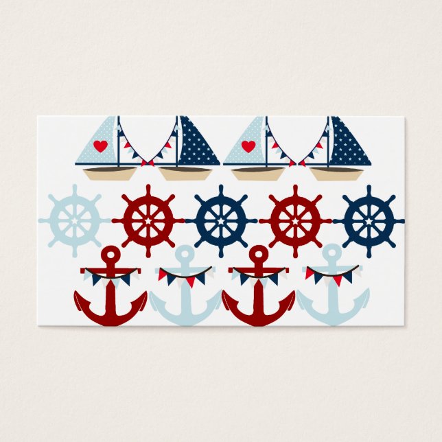 Summer Nautical Theme Anchors Sail Boats Helms (Front)