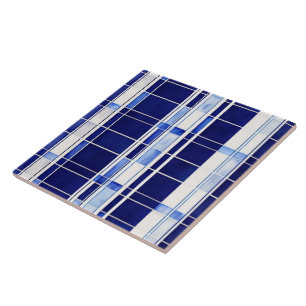Summer Navy Blue Boat Modern Stripes Collection Tile