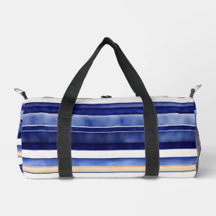 Summer Navy Blue Modern Boat Stripes Collection Duffle Bag