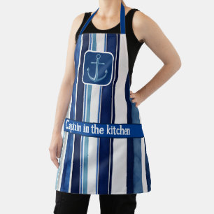 Summer Navy Blue Popular Boat Stripes Collection Apron
