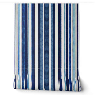Summer Navy Blue Popular Boat Stripes Collection Wallpaper