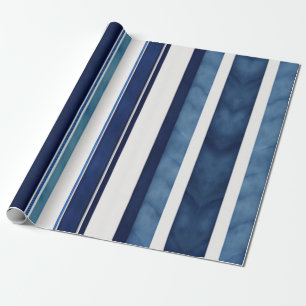 Summer Navy Blue Popular Boat Stripes Collection Wrapping Paper