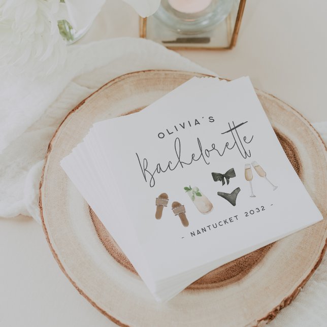 Summer Neutrals Personalized Bachelorette Party Napkin (Creator Uploaded)