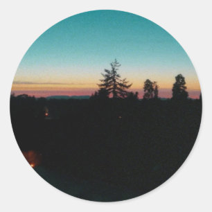 Summer night in the  Pacific Northwest Classic Round Sticker