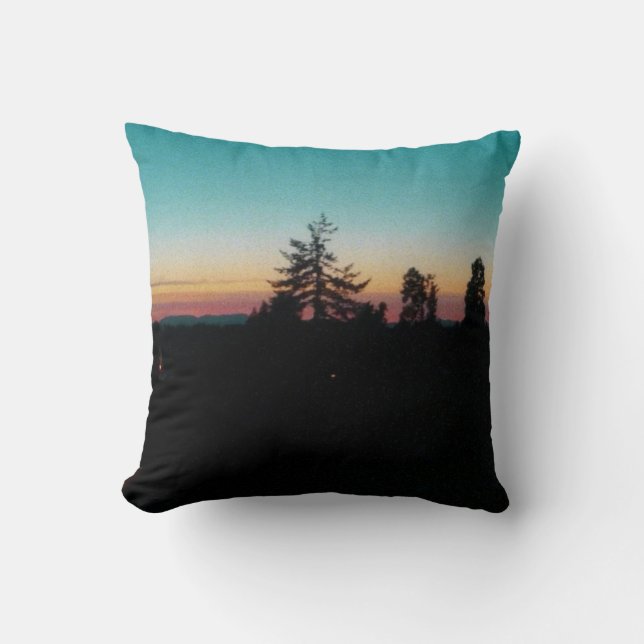 Summer night in the  Pacific Northwest Throw Pillow (Front)