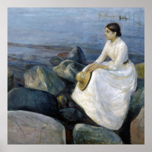 Summer Night. Inger on the Beach by Edvard Munch Poster