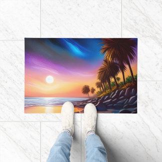 Summer Night On The Beach Doormat