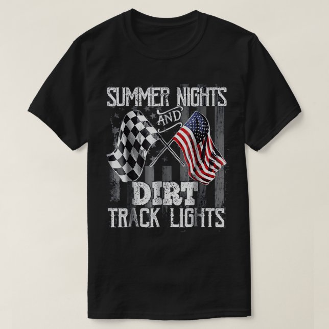 Summer Nights And Dirt Track Lights Sprint Car Rac T-Shirt (Design Front)