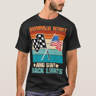 Summer Nights Dirt Track Lights Racing Motocross T-Shirt