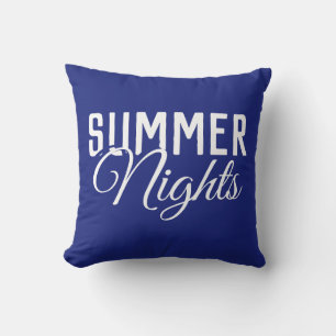 SUMMER NIGHTS typography Outdoor Pillow