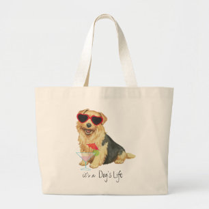 Summer Norfolk Terrier Large Tote Bag