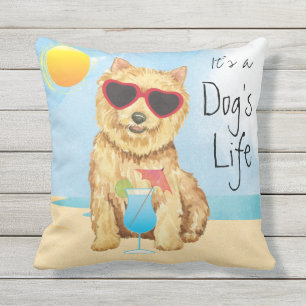 Summer Norwich Terrier Outdoor Pillow