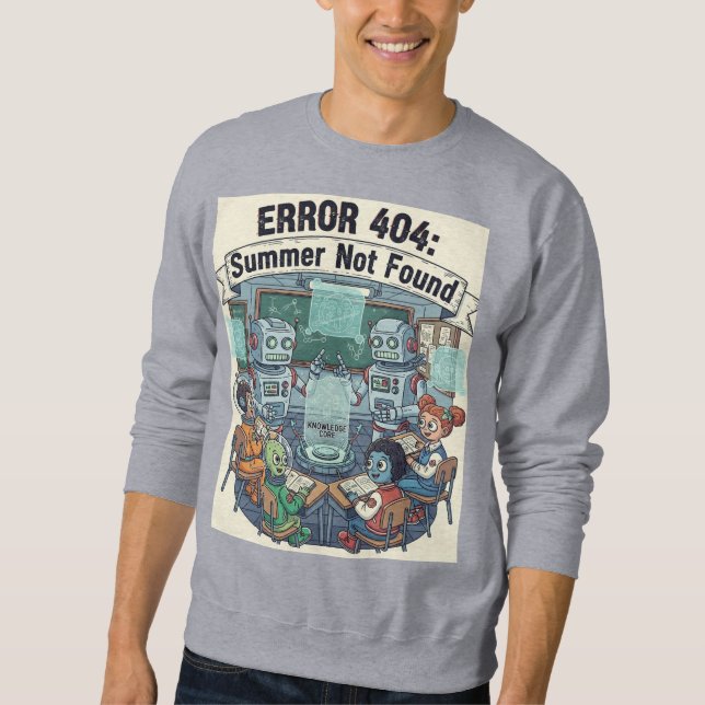 Summer Not Found - Funny Retro Robot  Sweatshirt (Front)