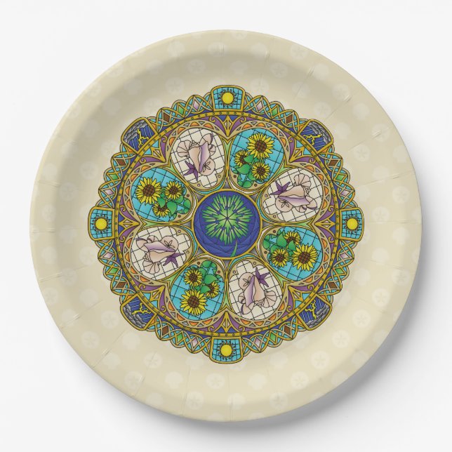 Summer Nouveau Paper Plate (Front)