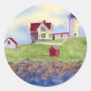 summer nubble classic round sticker